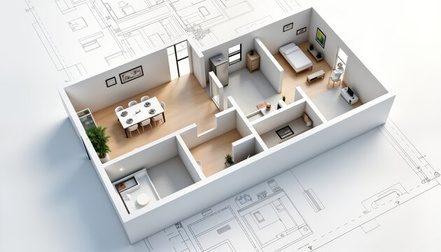 3D floor plan model